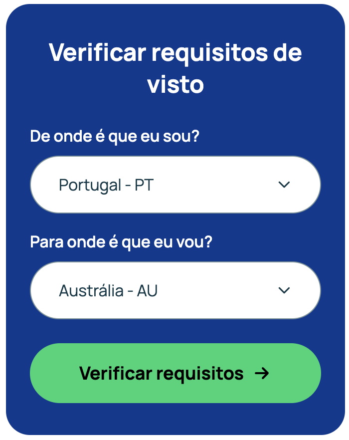 Requisitos de visto Austrália para portugueses
